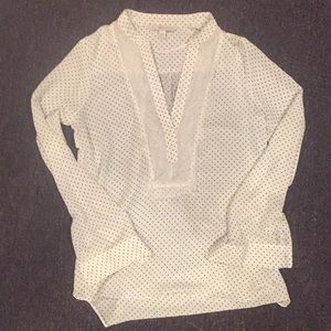 LC Lauren Conrad Chiffon Polka Dot Blouse